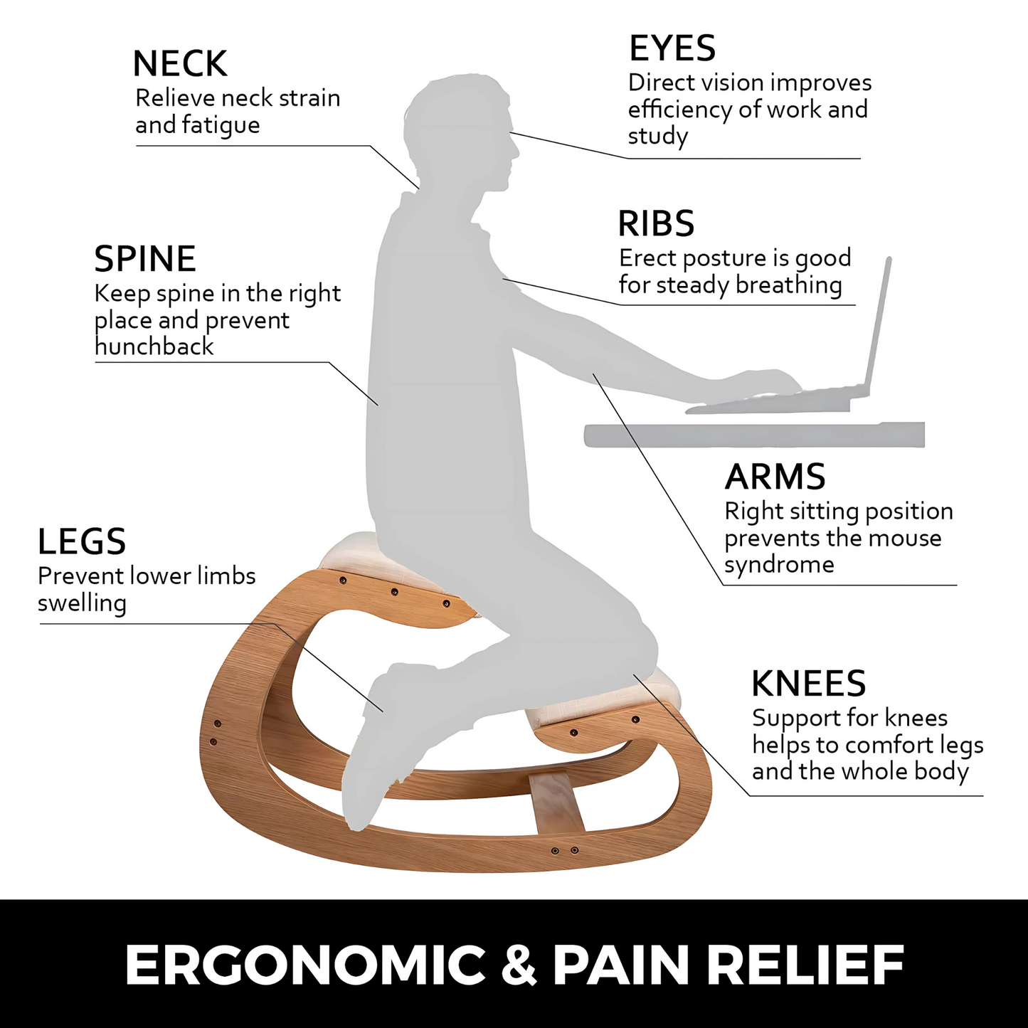 BackSaver™ Lite: The Essential Ergonomic Kneeling Chair