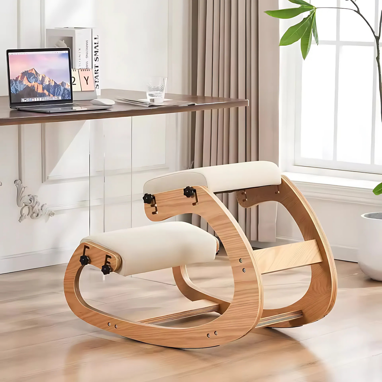 BackSaver™ Pro: Premium Wooden Kneeling Chair for Posture & Pain Relief